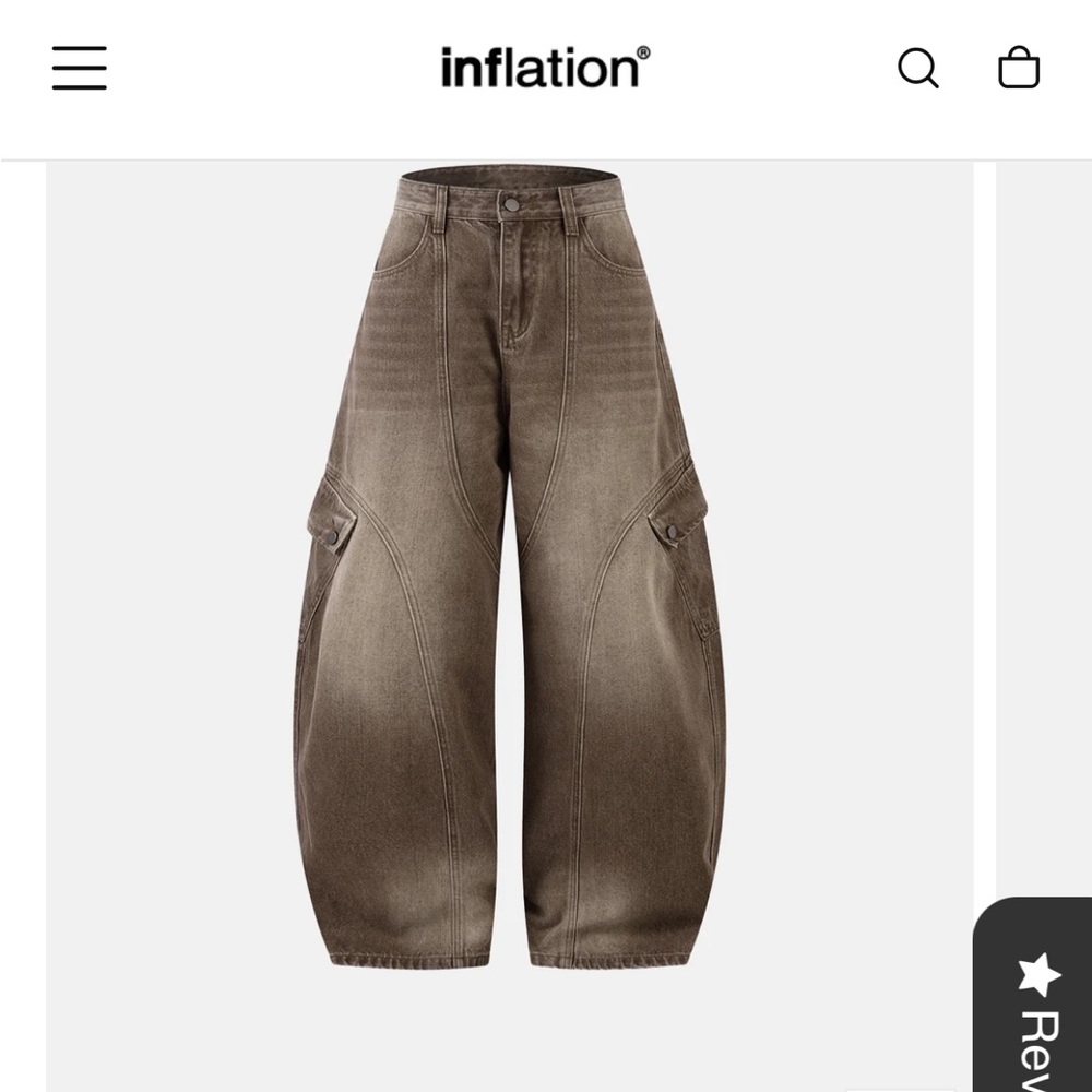 Inflation Brown Wide Cargo Jeans